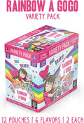 Weruva B.F.F. OMG - Best Feline Friend Oh My Gravy!, Rainbow A Gogo Variety Pack! Cat Food, 3oz Pouch (Pack of 12)