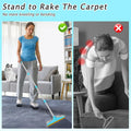 Carpet Rake for Pet Hair Removal - Reusable Pet Hair Remover, 60” Adjustable Long Handle Cat Dog Carpet Rake Scraper with Patented Design, Dog Hair Rake Brush for Rugs, Mats
