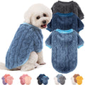 JAMPAYANG Dog Sweater, 3 Pack Dog Sweaters for Small Dogs or Cats, Girl or Boy, Warm Dog Clothes Shirt Coat for Winter Christmas (Blue, Dark Blue, Grey, Small)