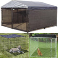 Dog Kennel Shade Cover 90% Sunblock Shading Cloth Net Mesh Tarp 10x10 ft for Outdoor Large Pet Crate with 12 Ball Bungee