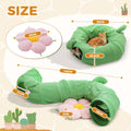 PAWZ Road Cactus Cat Donut Tunnel Collapsible Cat Tunnel Tube, Dia-38 inches with Flower Soft Mat for Indoor Cats and Rabbits