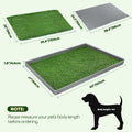Dog Grass Pad with Tray, Pet Potty for Indoor & Outdoor, 2 Pcs Turf Grass Training Pad, Portable Dog Litter Box for Smal