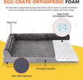 Aeroluxe Dog Beds Large Sized Dogs, XL Orthopedic Dog Beds for Large Dogs 42"x30"x7.5", Waterproof Pet Bed with Washable Cover, L-Shaped Pet Couch with Portable Handle, Grey