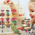 Bissap Bird Chew Toys, 7 Packs Parakeet Natural Wood Toys Parrot Hanging Cage Toy Perch Stand for Small Birds Conure Cockatiel Parrotlet Lovebird Budgie