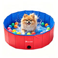 AAApex Atelier Foldable Dog Pet Bath Pool, Collapsible Dog Pet Pool, Bathing Tub Kiddie Pool Doggie Wading Pool for Puppy Small Medium Large Dogs Cats and Kids 32" (Red)