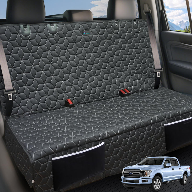 Meginc Dog Car Seat Covers for Back Seat,Waterproof Pet Bench Seat Covers for Trucks Ford f150/Ram1500/Nissan Frontier/Toyota Tacoma/GMC Canyon/Silverado Scratch Nonslip Truck Seat Cover for Dogs