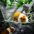 2 Pcs Rat Cage Accessories Rat Climbing Bird Rope Toys Net Pet Hanging Hammock for Hamster, Mice, Parrot, Bird, Sugar Glider, Ferret, Small Animals Habitat Decor and Play(11 x 7.8 Inch,Red, Yellow)