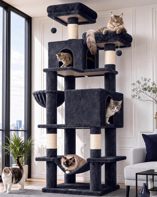 Globlazer Extra Tall Cat Tree Tower for Indoor Cats, 76in, F76