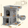 Heybly 26.3" Cat Tree for Large Cats with Big Perch & Dual Condos HCT204SW