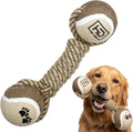 Tennis Ball Rope Toy for Dogs, 2-in-1 Fetch & Tug Chew Toy, Tug of War Toy