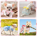 Saintrygo 5 Pieces Floral Dog Dress Cute Dog Skirt Pet Dresses Pet Clothes Dresses Cat Princess Bowknot Clothes Puppy Outfits for Yorkie Puppy Cat, 5 Styles(Cute Style,X-Small)