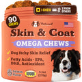 Natural Dog Company Skin & Coat Supplement for Dogs – Omega 3 Salmon Oil, Biotin & Vitamin E Support Shiny Coat, Healthy Skin & Normal Shedding, Promotes Comfort from Occasional Itch, 90 Count