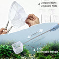 4PCS Fish Tank Shrimp Net Extendable Handle, Aquarium Small Fishing Nets