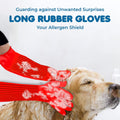 SunGrow 22" Long Rubber Gloves for Dog and Cat Bath, Grooming, Aquarium Water Changes - Keep Hands and Arms Dry with Com