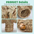BWOGUE Hamster Grass Tunnel Toy, Guinea Pig Grass Tunnel, 4-Way Hideaway