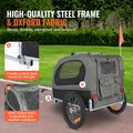VEVOR Dog Bike Trailer, Supports up to 88 lbs, Pet Cart Bicycle Carrier, Easy Folding Frame with Quick Release Wheels, Universal Bicycle Coupler, Reflectors, Fl
