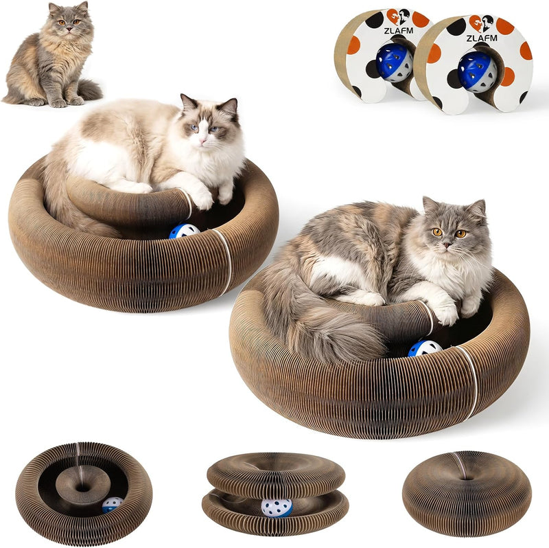 Cat Scratcher Cardboard, Kitty Curls Cat Toy for Indoor Cats