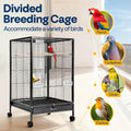VIVOHOME 30 Inch Height Wrought Iron Bird Cage with Rolling Stand for Conures Lovebirds Cockatiels Finches, Black