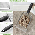 ISYOKE 2Pcs Cat Litter Scoop Metal Stainless Steel Mesh Kitty Litter Scoop with Hook, Cat Scooper for Litter Box, Filter Small Pieces Quickly, Easy to Clean and Durable (3mm/5mm Mesh)