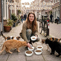 Supkiir Disposable Cat Bowls Set, 1000 Pcs Paper Cat Feeding Bowl Liners and 5 Pcs Stainless Steel Pet Bowls, Small Paper Disposable Pet Food Bowl for Small Dogs Cats, Puppy Kitten and Dry or Wet Food