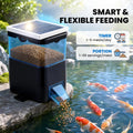 NEWTRY Automatic Pond Fish Feeder, 2.8L Solar Powered Programmable Timer