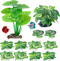 CousDUoBe 12 Pcs Betta Fish Tank Decor，Silk Aquarium Plants Green Fish Tanks Decoration Plants, Aquarium Decorations Gre