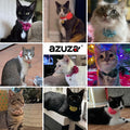 azuza 2 Pack Cat Collar Floral with Bell and Removable Flower Bowtie Breakaway Adjustable Velvet Fabric Cat Collar for Pets and Daily Decoration, Light Pink & Dark Pink