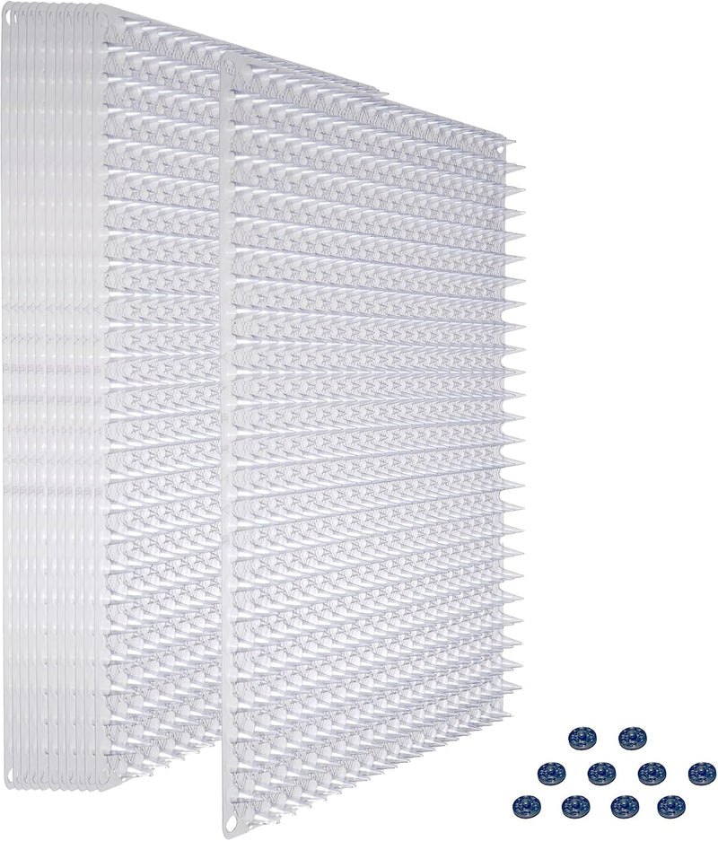 12 Pack Cat Spike Mat with High-Low Spikes, Interlocking Scat Mat for Cats and Dogs, Clear Cat Deterrent Mat for Indoor 