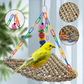 MUYG Large Seagrass Mat for Birds,Triangle Cockatiel Seagrass Hammock Natural Woven Sea Grass Mats for Birds,Parrot Foraging Grass Swing Toys for Medium Parakeets Lovebirds Cockatoos