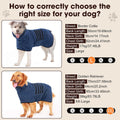 HezzLuv Microfibre Dog Bathrobe Towel Wrap Super Absorbent Dog Drying Coat Bath Robe for Puppy, Medium & Large Dogs, Fast Drying, Adjustable