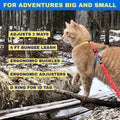 Travel Cat Harness and Bungee Leash Set - 2 in 1 Adjustable Escape Proof Cat Harness & Leash for Small, Medium, Large Ca