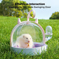 Mini&moe Hamster Travel Cage - Small Animal Carrier Cage with Water Bottle Small Portable Hamster Cage for Mice, Gerbils