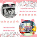 Uiifan 8 Pcs Cat Food Can Covers Lids Set, Silicone Pet Food Can Lids with Multi-Function Cat Foods Spoon and Opener, Silicone Wet Foods Spoon for Cats and Dogs(Pink)