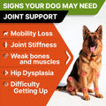 Senior Advanced Glucosamine Chondroitin Joint Supplement for Dogs - Hip & Joint Pain Relief Pills - Large & Small Breed - Hip Joint Chews Canine Joint Health - Chews Older Dogs - Bacon Flavor-120Ct