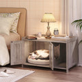 MAHANCRIS Cat Litter Box Enclosure, Hidden Litter Box Furniture with Divider, Indoor Cat House, Wooden Cat Washroom Stor