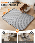 XL Silicone Cat Litter Mat, 40 x 28 Inch, Large Litter Box Mat, Gray