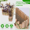 Hamster Cage Sprays Flower Foraging Holder - Natural Wood Feeding Stand, Small Pet Habitat Accessories for Hamsters Mous