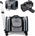 Expandable Pet Carrier with Wheels for Cats & Small Dogs, Air Travel Bag