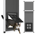 Vertical Ventilated Cat Door for Window, Fits 31"-42" Height Window, 2-Min Install | Aluminum Frame + Stainless Steel Mesh | Breathable Bug-Proof Window Cat Door Insert, Adjustable Pet Door Window