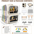Dual-Level Bird Backpack, Portable Parrot Travel Cage with Removable Divider for 2-4 Small to Medium Birds or 1 Larger B
