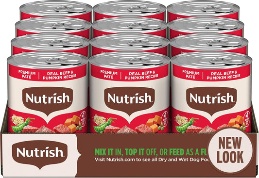 Nutrish Beef Paté Wet Dog Food, 13 oz. Can, 12 Pack (Rachael Ray)
