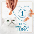 Purina Fancy Feast Purely Hand-Flaked Tuna Cat Treats, Steam-Baked Real Tuna, Pack of 5, 10 Count Pouches