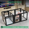 FXW AuraSpace Acrylic Indoor Dog Playpen for Puppies and Small Dogs, 24 Inch, 12 Panels, Black