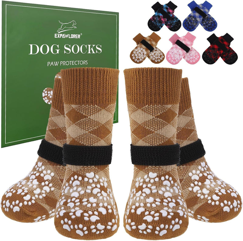 EXPAWLORER Dog Socks for Hot Pavement Summer to Prevent Licking Paws, Anti Slip Doggie Booties Grippy Shoes for Hardwood