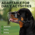 BRONZEDOG Stainless Steel Wire Basket Dog Muzzle for Rottweiler, Large Dogs