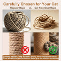 Sisal Rope for Cat Tree Repair, 1/4 Inch 6mm x 164FT Heavy Duty 5-Ply Cat Scratching Post Rope Replacement, Natural Unbleached Ropes for Cat Tower, DIY Scratcher, Furniture Protection