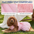 ASENKU Dog Dress Pet Wedding Dress Lace Puppy Birthday Party Outfit,Pink S