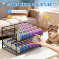 Cat Food Can Organizer, Can Organizer for Pantry, 2-Tier Metal Cat Food Storage Container Holds 56 (3.5oz) Cans，Adjustable Canned Food Organizer and Storage for Counter Kitchen Cabinet (Black, 2 Tier)