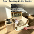 3-in-1 Large Rabbit Hay Feeder with Drawer Litter Box