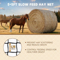 Large Round Bale Hay Net for Horses, 5x5 ft Hay Nets for Horses Slow Feed Knotless, Slow Feeder Hay nets for Horses, Fit